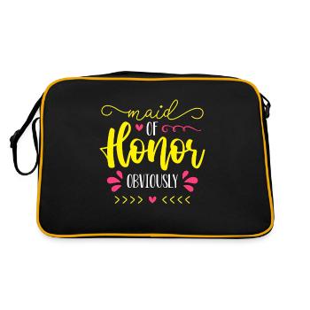 Maid Of Honor Obviously Bachelorette Party Bridal - Retro Tasche - Schwarz/Gold - Hinten