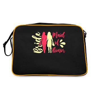 Maid Of Honor Bride Bachelorette Party Marriage - Retro Tasche - Schwarz/Gold - Hinten