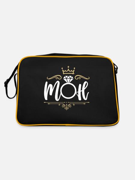 Maid Of Honor MOH Bachelorette Party Marriage - Retro Tasche - Schwarz/Gold - Hinten