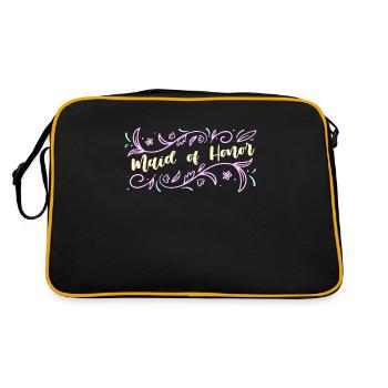 Maid Of Honor Bridesmaid Bachelorette Party Bridal - Retro Tasche - Schwarz/Gold - Hinten