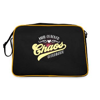 Maid Of Honor Chaos Coordinator Bachelorette Party - Retro Tasche - Schwarz/Gold - Hinten