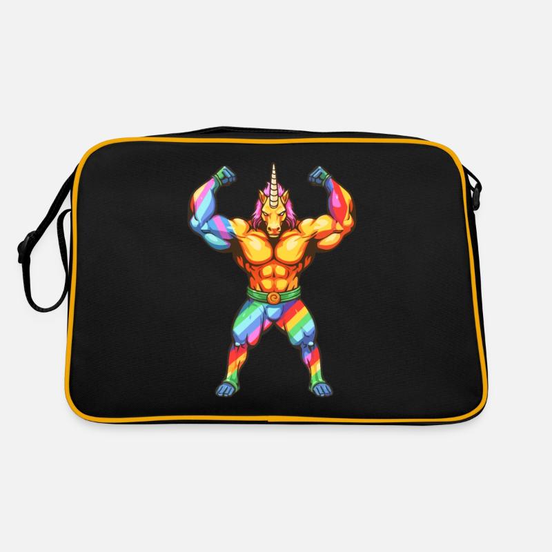 Bodybuilder Einhorn Design - Unicorn Bodybuilder Retro Tasche