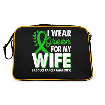 Portez du vert pour le cancer des voies biliaires de la femme - Sac Retro - noir/or - Dos