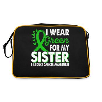 Portez du vert pour le cancer des canaux biliaires soeur - Sac Retro - noir/or - Dos