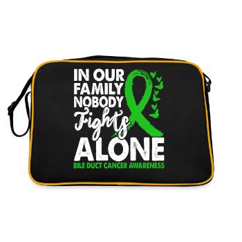 Personne ne lutte seul contre le cancer des canaux biliaires - Sac Retro - noir/or - Dos