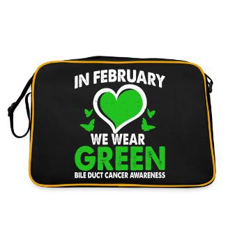 En février, nous portons le cancer du canal biliaire vert - Sac Retro - noir/or - Dos