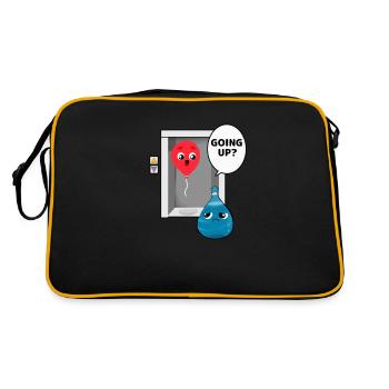 Ballon Aufzug Spruch - Retro Tasche - Schwarz/Gold - Hinten