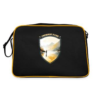 Fly Fishing Casting Art - A Canvas In Nature - Retro Tasche - Schwarz/Gold - Hinten
