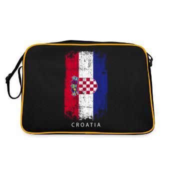 Souvenir avec le drapeau du pays de la Croatie - Sac Retro - noir/or - Dos