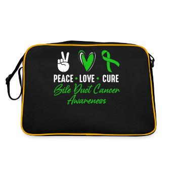 Paix, amour, guérison, cancer des voies biliaires, - Sac Retro - noir/or - Dos
