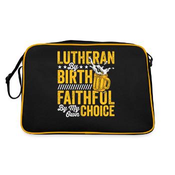Lutherans by Birth Religion Confirmation - Retro Bag - black/gold - Back