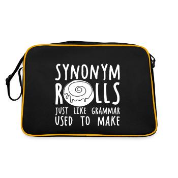 Synonym Rolls Just Like Grammar Used To Make - Retro Tasche - Schwarz/Gold - Hinten