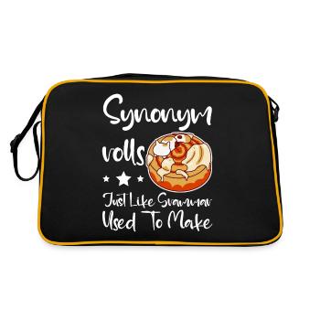 Synonym Rolls Just Like Grammar Used To Make 4 - Retro Tasche - Schwarz/Gold - Hinten