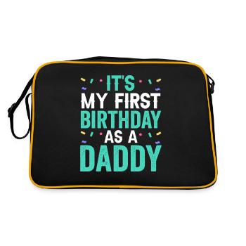 Mon premier anniversaire en tant que papa fête papa papa papa papa - Sac Retro - noir/or - Dos