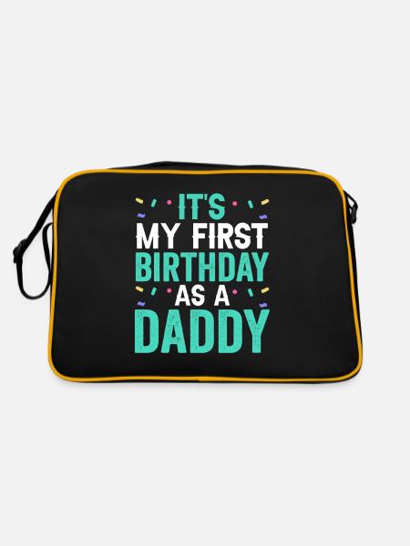 My first birthday as a daddy party dad dad dad - Retro Bag - black/gold - Back