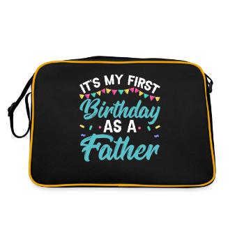 C’est mon premier anniversaire en tant que papa, papa, papa - Sac Retro - noir/or - Dos
