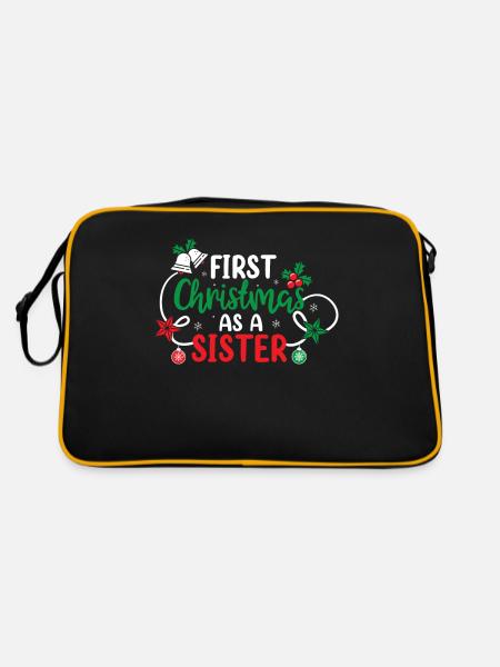 First Christmas as a sister family pregnant - Retro Bag - black/gold - Back