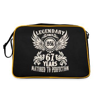 Funny birthday shirt for 67 year old saying - Retro Bag - black/gold - Back