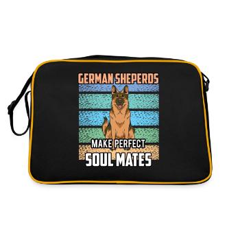 German Shepherds Perfect Soulmate Cute - Retro Bag - black/gold - Back