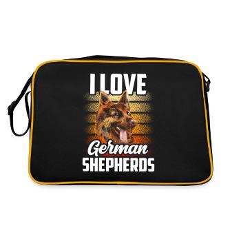 J’aime le chien de berger allemand mignon - Sac Retro - noir/or - Dos