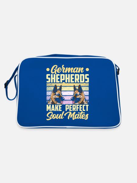 German Shepherds Perfect Soulmate Cute - Retro Bag - blue/white - Back