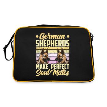 German Shepherds Perfect Soulmate Cute - Retro Bag - black/gold - Back