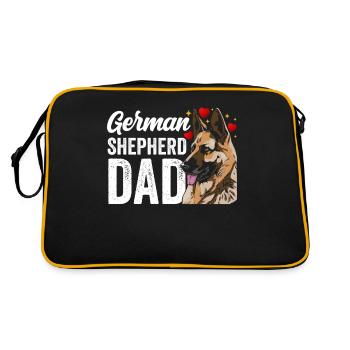 Berger allemand papa mignon amoureux des animaux de compagnie - Sac Retro - noir/or - Dos