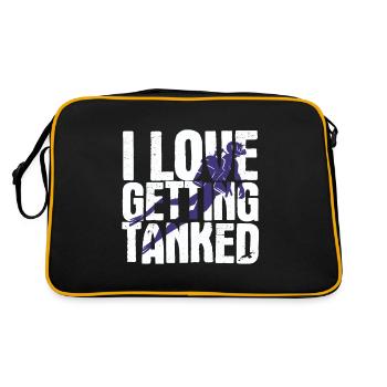Apnoetaucher Freitaucher Taucher - Retro Tasche - Schwarz/Gold - Hinten