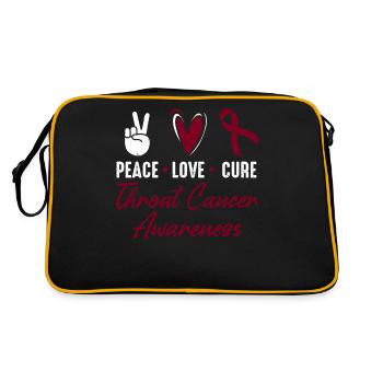 Peace, love, healing, throat cancer, - Retro Bag - black/gold - Back