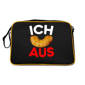 Ich Flip aus Erdnussflip - Retro Tasche - Schwarz/Gold - Hinten