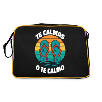 Te Calmas O Te Calmo Regalo Para Mama Spanish - Retro Bag - black/gold - Back