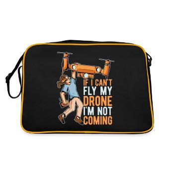 Drone Racing If I Can't Fly My Drone Quadcopter - Retro Tasche - Schwarz/Gold - Hinten