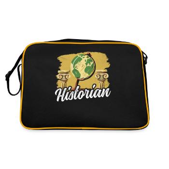 Historiker Geschichtslehrer Historik Geschichte - Retro Tasche - Schwarz/Gold - Hinten