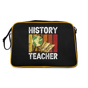 Geschichtslehrer Lehrer Geschichte Historiker - Retro Tasche - Schwarz/Gold - Hinten