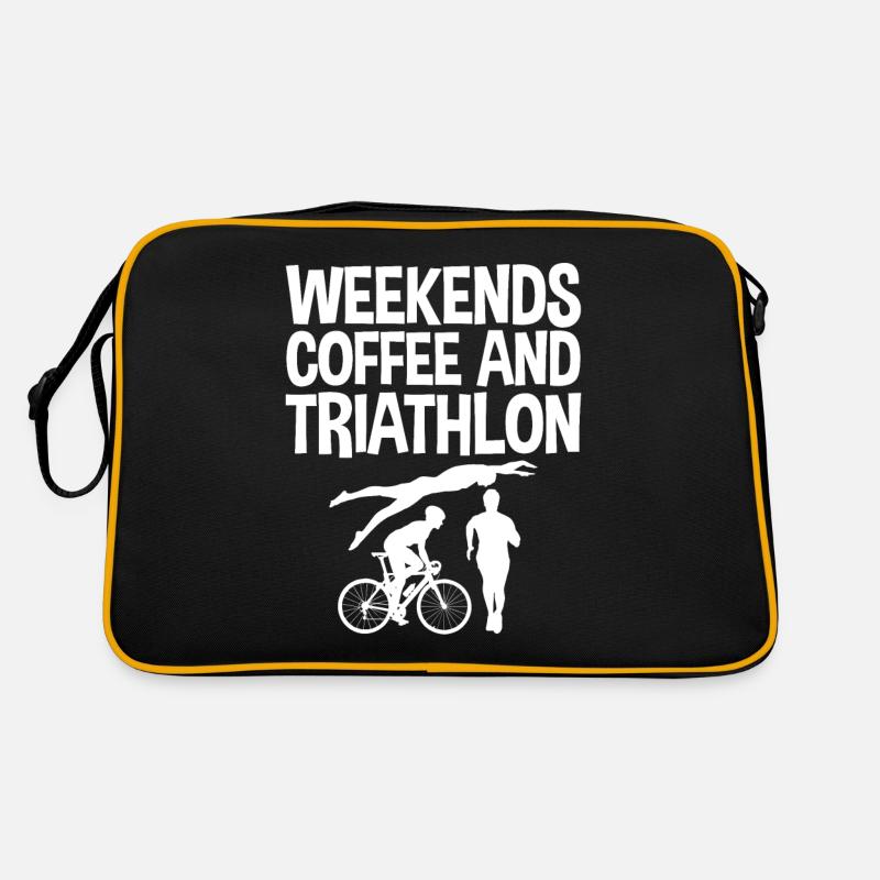 Weekends Coffee And Triathlon 2 Retro Tasche