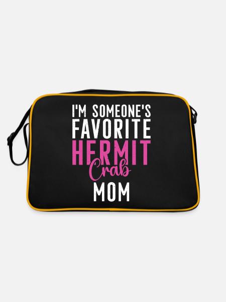 Einsiedlerkrebs-Geschenke - Retro Tasche - Schwarz/Gold - Hinten
