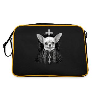 Chihuahua - Chien Pape Église Prêtre Catholique - Sac Retro - noir/or - Dos