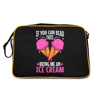 If You Can Read This Bring Me An Ice Cream - Retro Bag - black/gold - Back