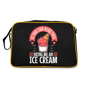If You Can Read This Bring Me An Ice Cream - Retro Bag - black/gold - Back