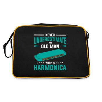 Ne sous-estimez jamais le vieil homme avec l’harmonica - Sac Retro - noir/or - Dos