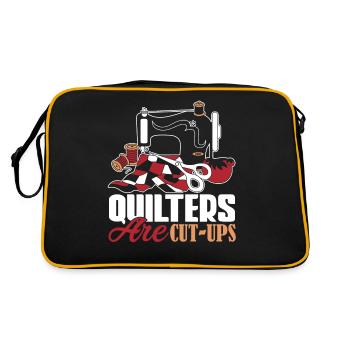 Quilter Quilters Are Cut Ups - Retro Bag - black/gold - Back