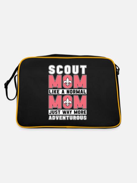 Pfadfinder Mutter - Retro Tasche - Schwarz/Gold - Hinten