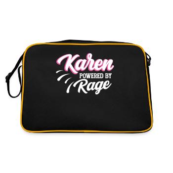 Karen Driven by Rage, Karen's Funny Memes - Retro Bag - black/gold - Back