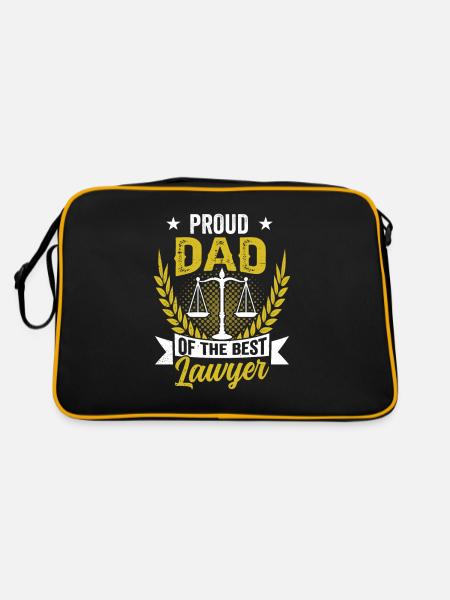 Proud father of the best lawyer Lawyer Lawyer - Retro Bag - black/gold - Back