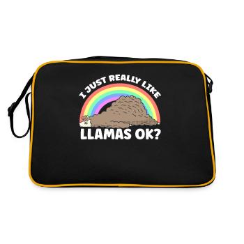 J’aime beaucoup les lamas l’animal lama lama - Sac Retro - noir/or - Dos