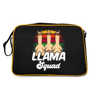 Lama Squad Llama Dictons Lamas Animal Lamas - Sac Retro - noir/or - Dos