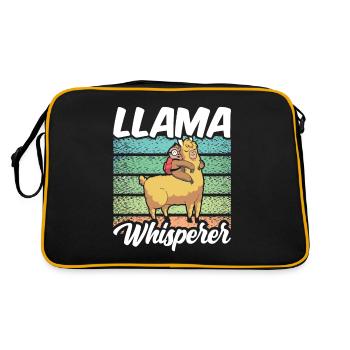 Llama Whisperer Llama Animal Llamas Dictons - Sac Retro - noir/or - Dos