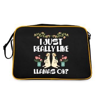 J’aime beaucoup les lamas - Sac Retro - noir/or - Dos