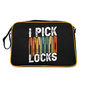 I Pick Locks Cracker Lock Lock Picking - Retro Bag - black/gold - Back