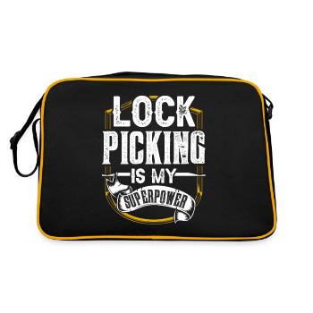 Lock picking is my superpower lock picking - Retro Bag - black/gold - Back